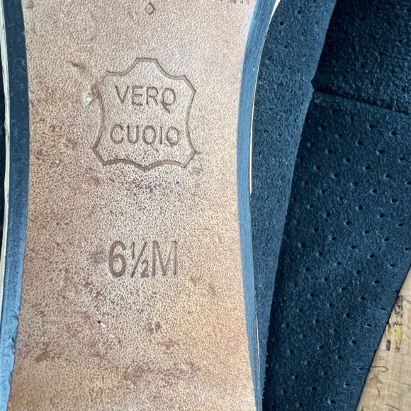 Donald J Pliner Womens Julie Black Suede Ballet Flat Cork Toe Low Wedge size 6.5 - Picture 13 of 15